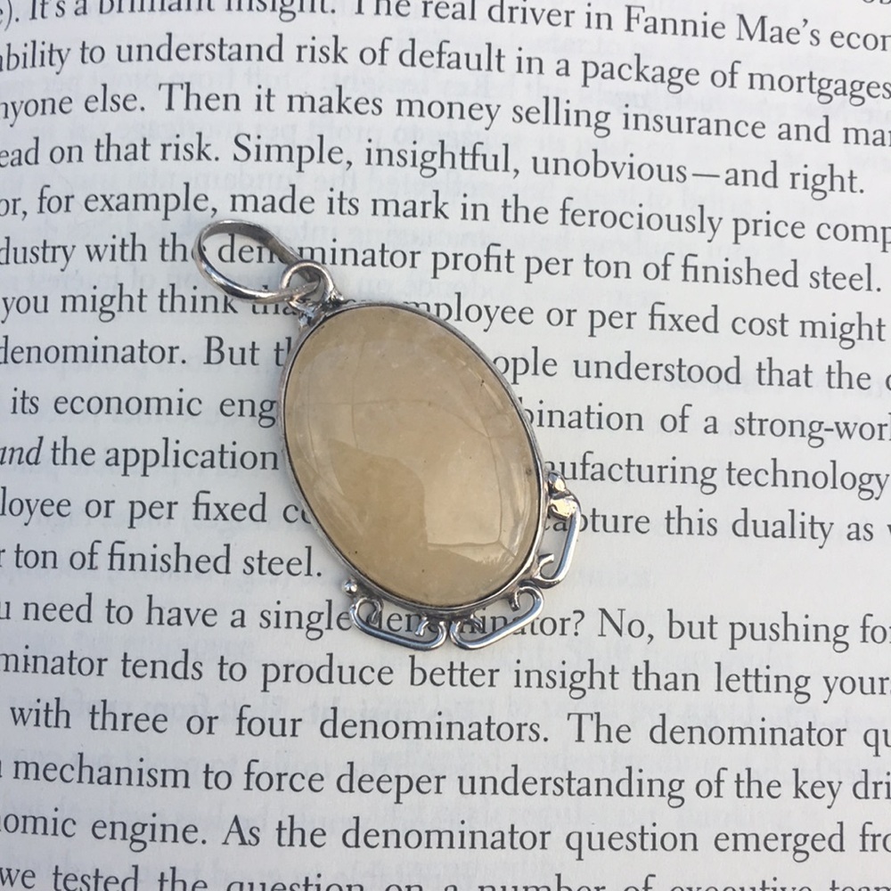 BOHO Yellow Quarts Sterling Silver Pendant NWOT